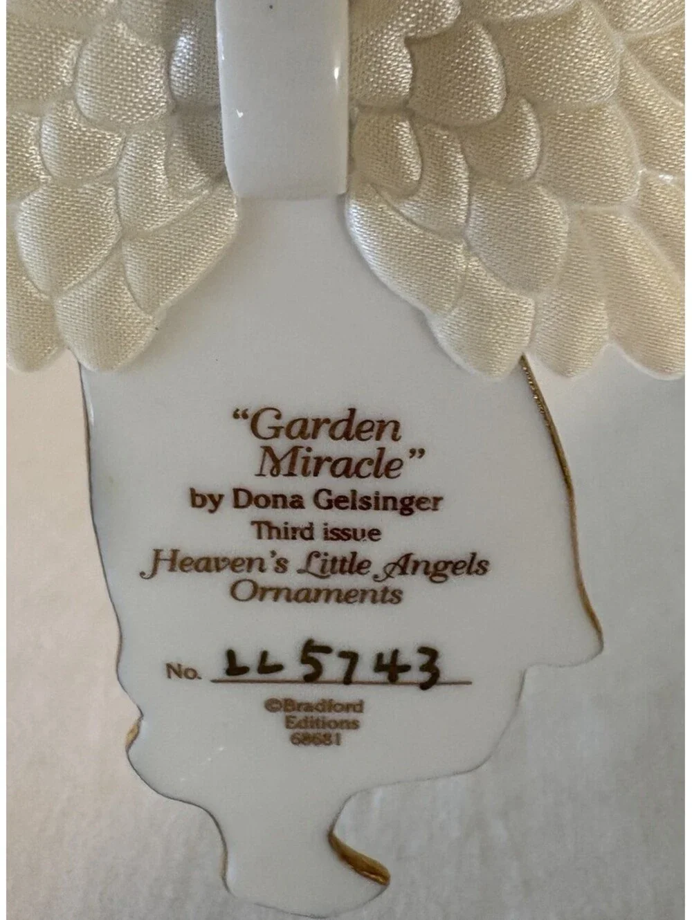 The Bradford Exchange “Garden Miracle” 3D Angel LL 5743 Heaven’s Little Angels